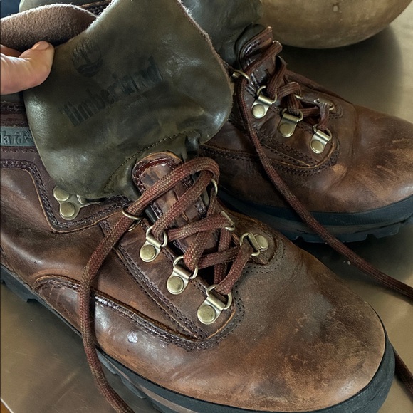 Timberland Boots Women 10M Brown Leather  Lace Up Boots s5310 Rugged Casual 6” - Picture 6 of 12